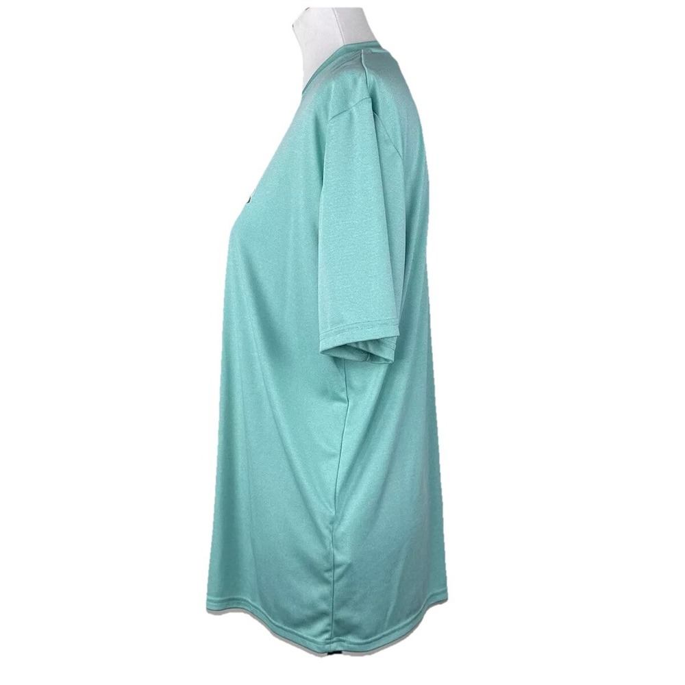 Under Armour Womens Large Green Loose Fit Short Sleeve V Neck Polyester Shirt - Picture 7 of 11